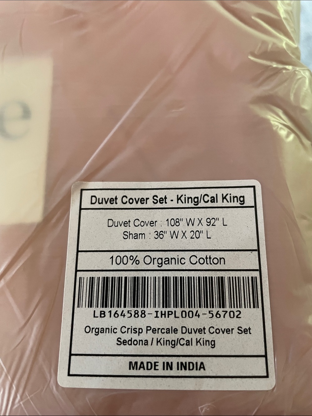 Quince Organic Cotton Duvet Cover Set - Sedona Pink